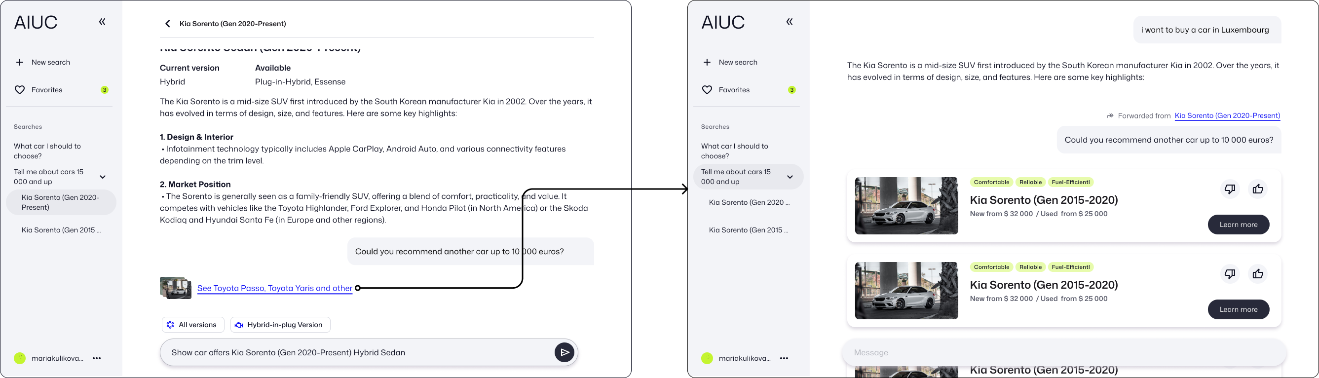 AI Car Assistant interface